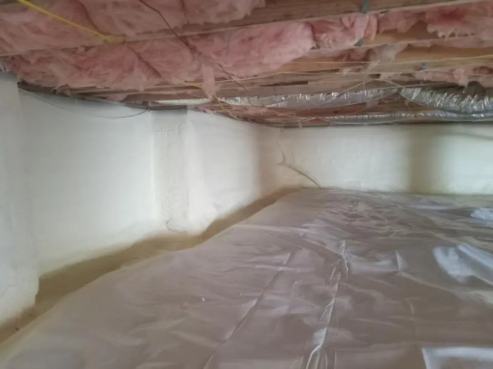 Crawl space encapsulation with closed-cell spray foam for Attic Insulation in Queen Creek